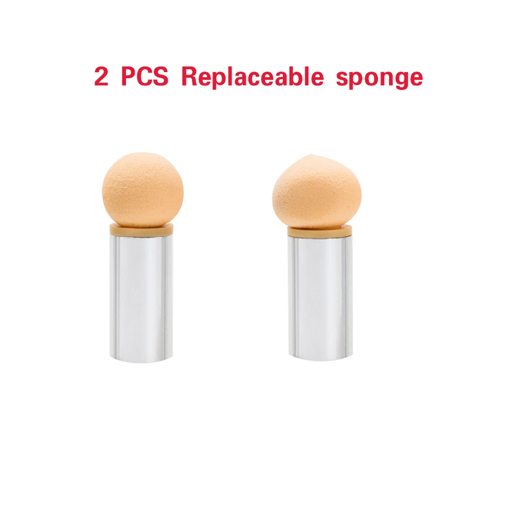 2 pcs sponge LadyMisty губки головки острые круглые Сменные кисть для пудры тени градиентная ручка короткая ручка инструмент для дизайна ногтей УФ гель лак - Цвет: 2 pcs sponge