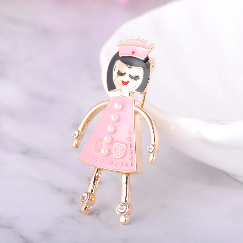 Симпатичная эмалированная брошь Funmor для медсестры булавки из сплава женщин и