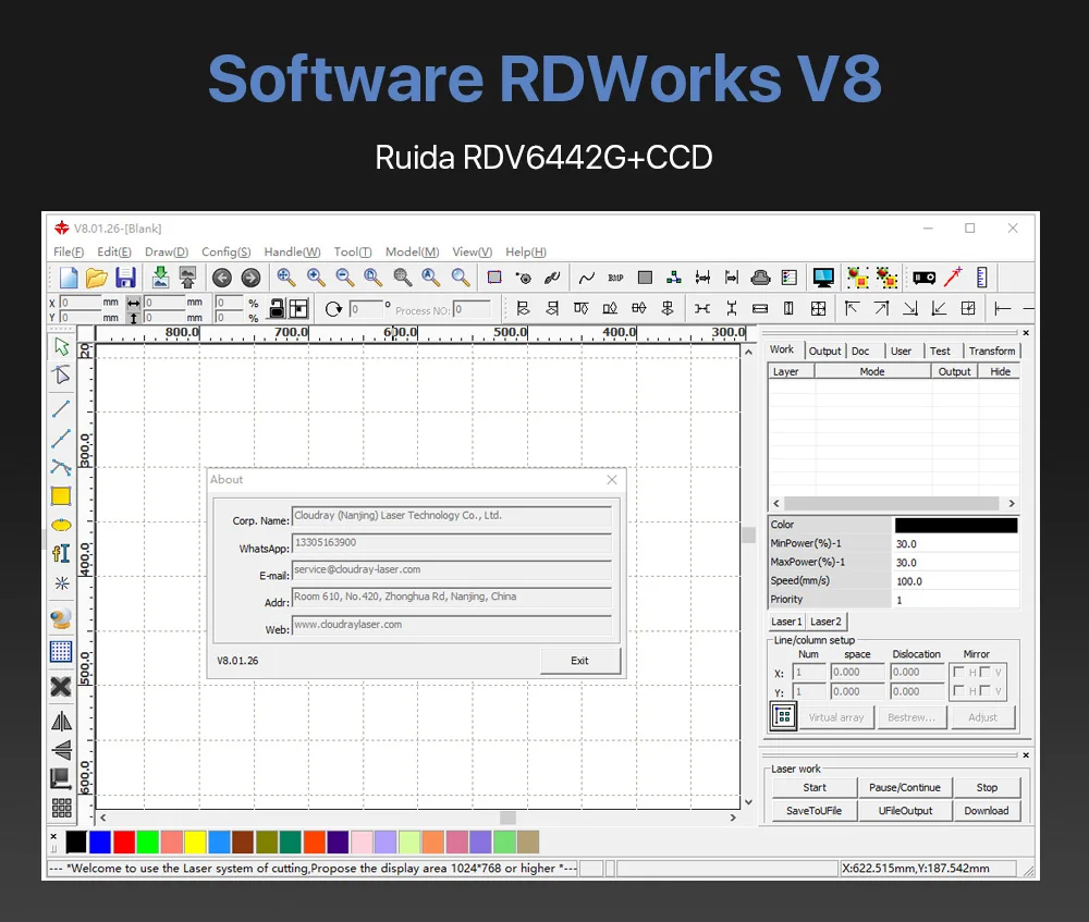 Cloudray Ruida RDV6442G CCD визуальный Co2 лазерный контроллер системы для лазерной резки гравер машина