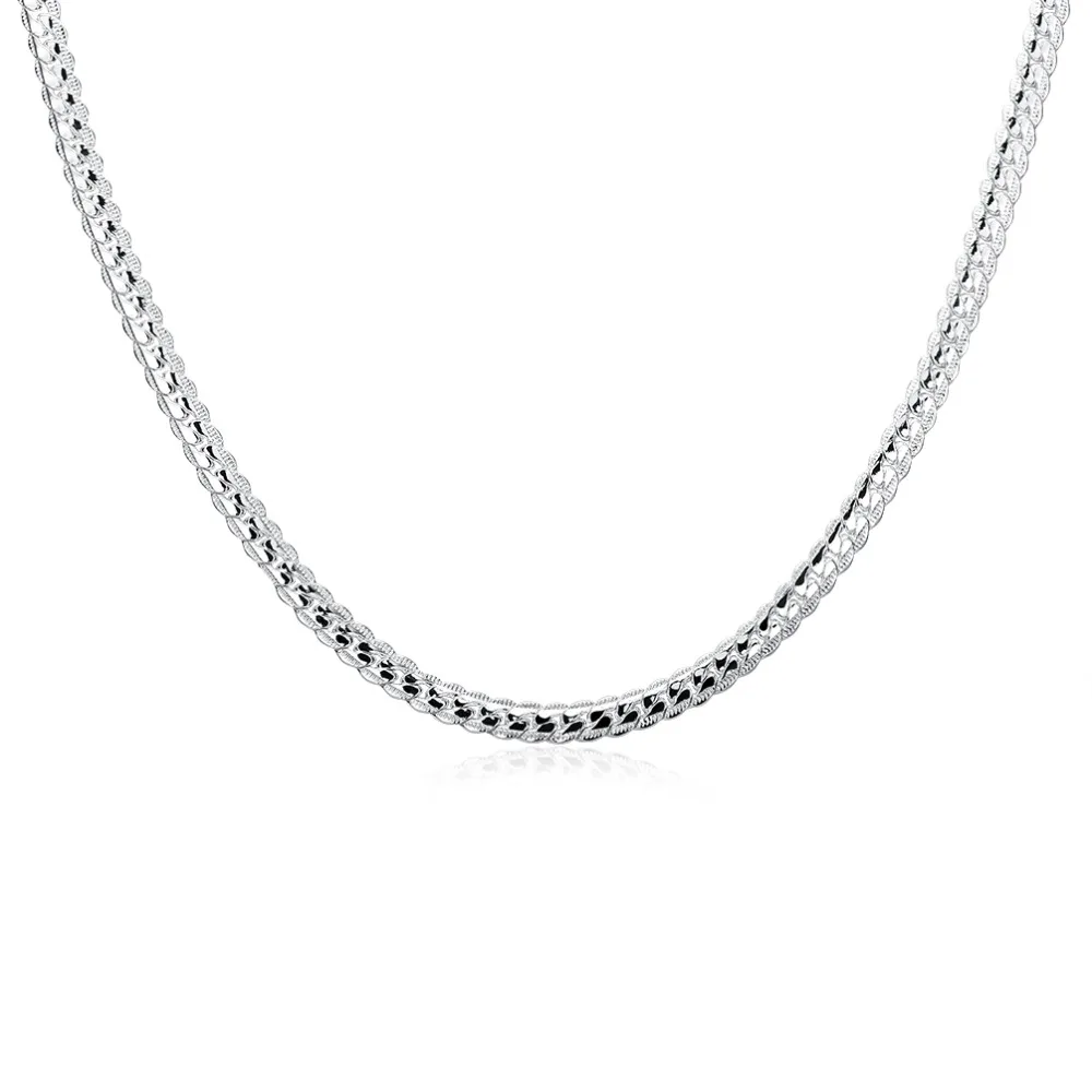 5MM Snake Chain Necklace Beautiful Fashion Jewerly Making Solid Silver Plated Classic Wide Statement Men's Punk Rock | Украшения и