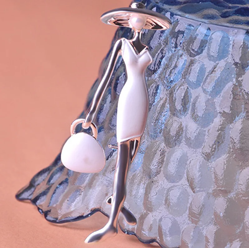 Girl Friend Enamel Hijab Accessories cartoon Brooches Bag Ladies Brooch Pins For Hats Scarf Imitation Pearl | Украшения и