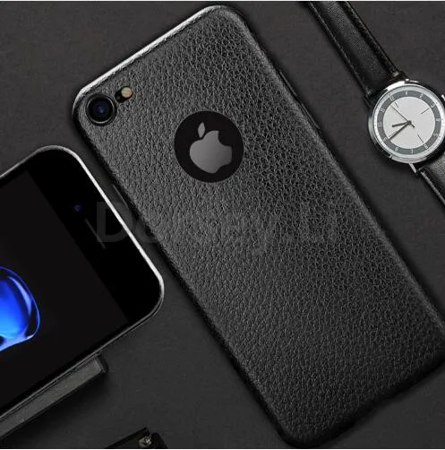 Роскошный кожаный чехол для Apple iPhone 6s 7 Мягкий Силиконовый Модный мужчин задняя