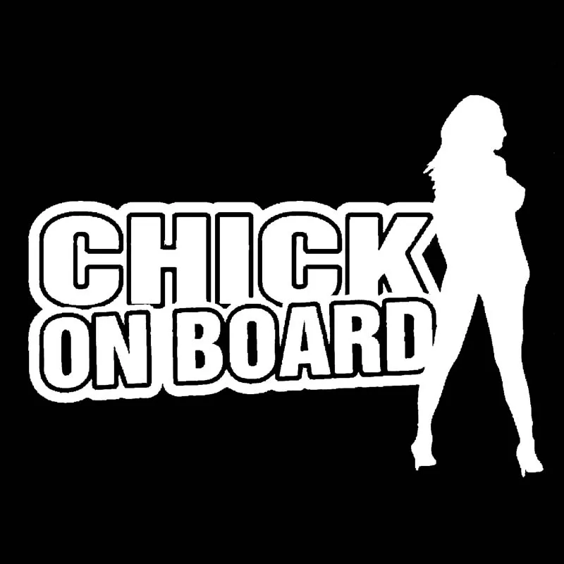 YJZT 15CM*11.1CM CHICK ON BOARD Hot Babe Car Vinyl Decal Sticker Black/Silver C10-00802 | Автомобили и мотоциклы