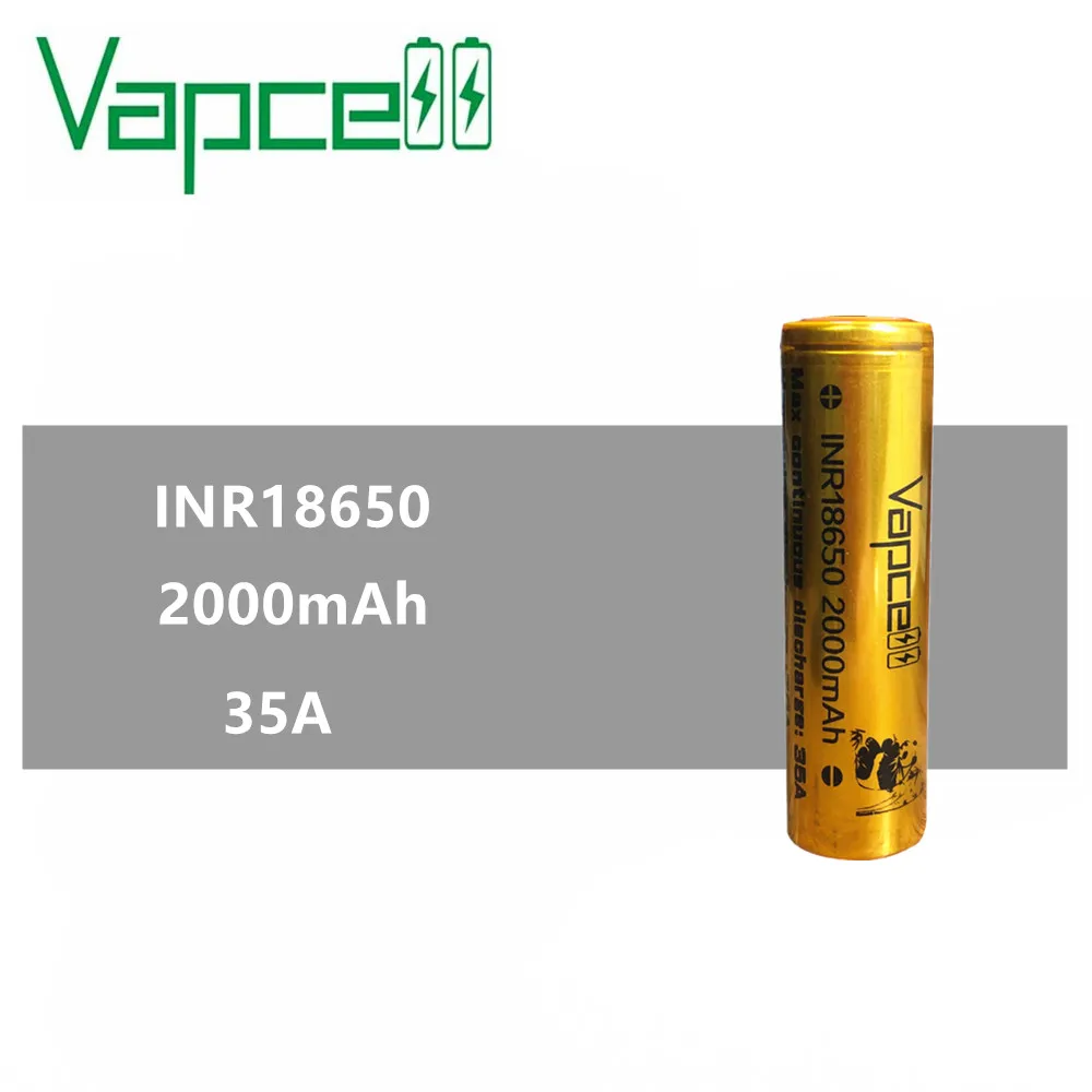 1 шт. Vapcell INR 18650 2000 мач 35A максимальный разряд 70A перезаряжаемая батарея с высоким