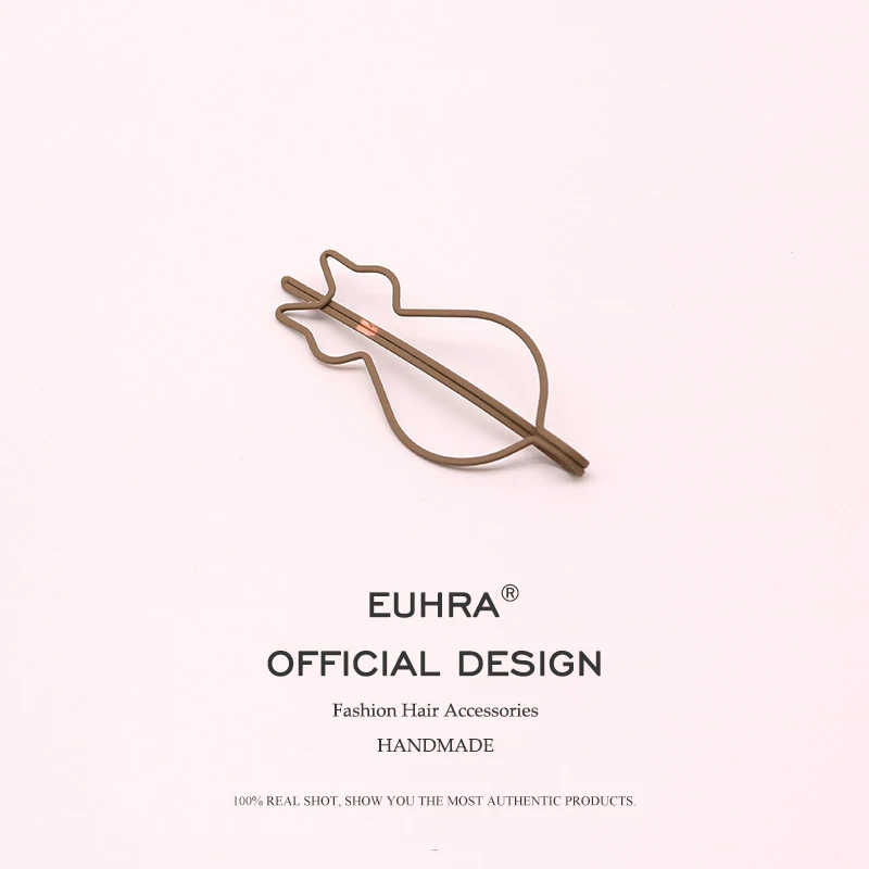 Khaki 2 шт. EUHRA модный металлический милый маленький кот в форме заколки для волос разноцветная шпилька для волос Skullies Волосы Когти инструмент для укладки волос - Цвет: Khaki