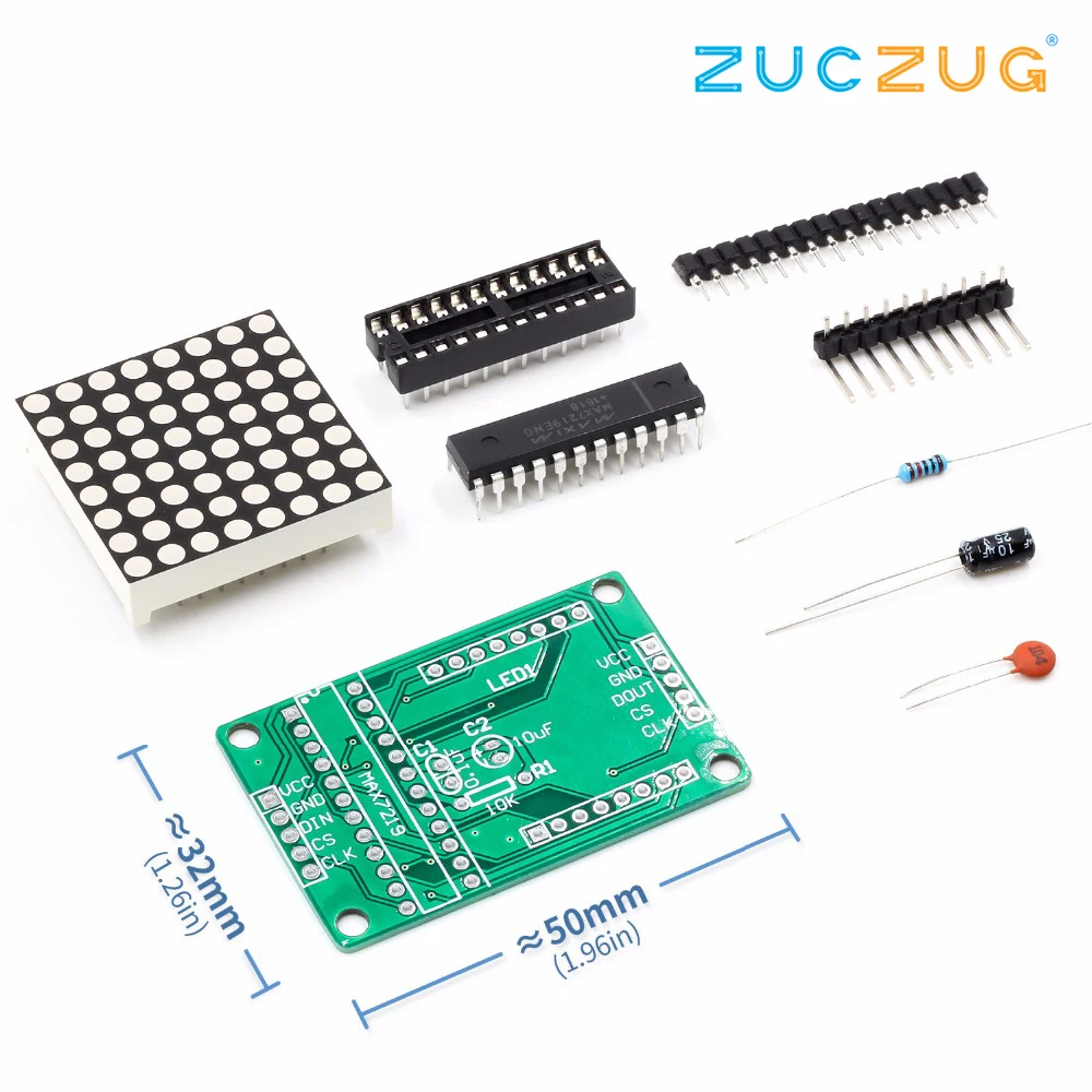 Комплект для самостоятельной сборки модуля микроконтроллера точечной матрицы