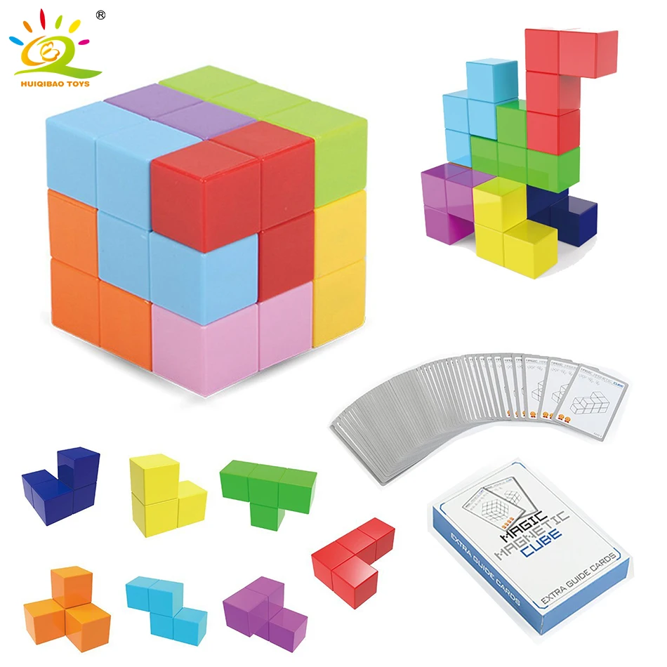 

Magnetic Magic Cube Creative DIY Blocks City Plastic Building Blocks Strong Magnetic Puzzle Designer Interactive Toy For Kids