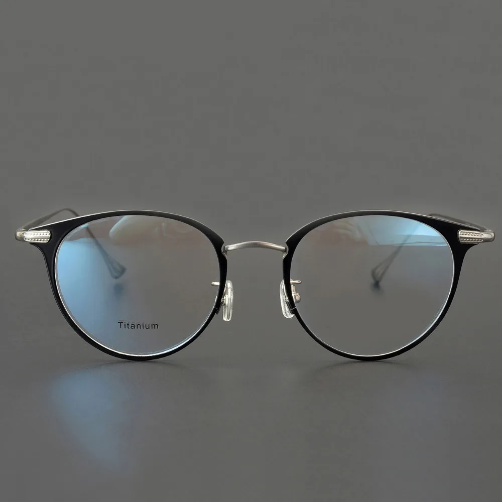 Винтажные оптические очки круглой формы 100% чистый титан по назначению Gafas Oculos De