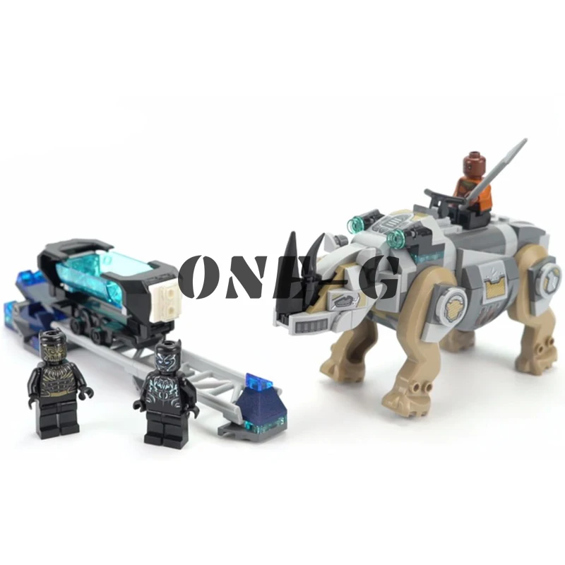 Совместимость с legoinglys Marvel 76099 строительные блоки 07100 256 шт кирпичи Rhino Face Off by the Mine