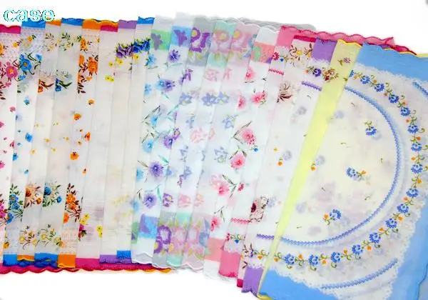 10 шт. платок античный цветочный вышитый шарф Hankie мятный Дамские женские носовые платки неидеальный хлопок цветок квадрат платки