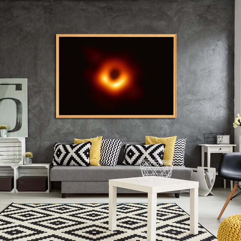Картина на холсте с черными отверстиями первое изображение фотовселенной плакат