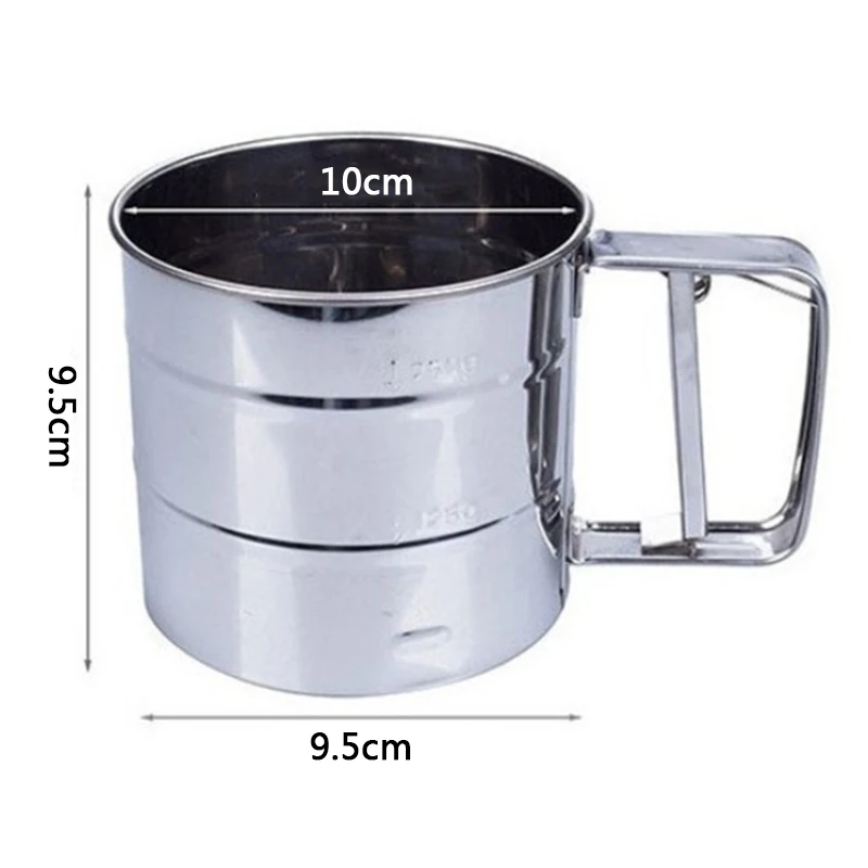 Нержавеющая сталь сито чашка порошок Мука сито сетка нож для выпечки Кондитерские инструменты чашка мука сетка из нержавеющей стали сито