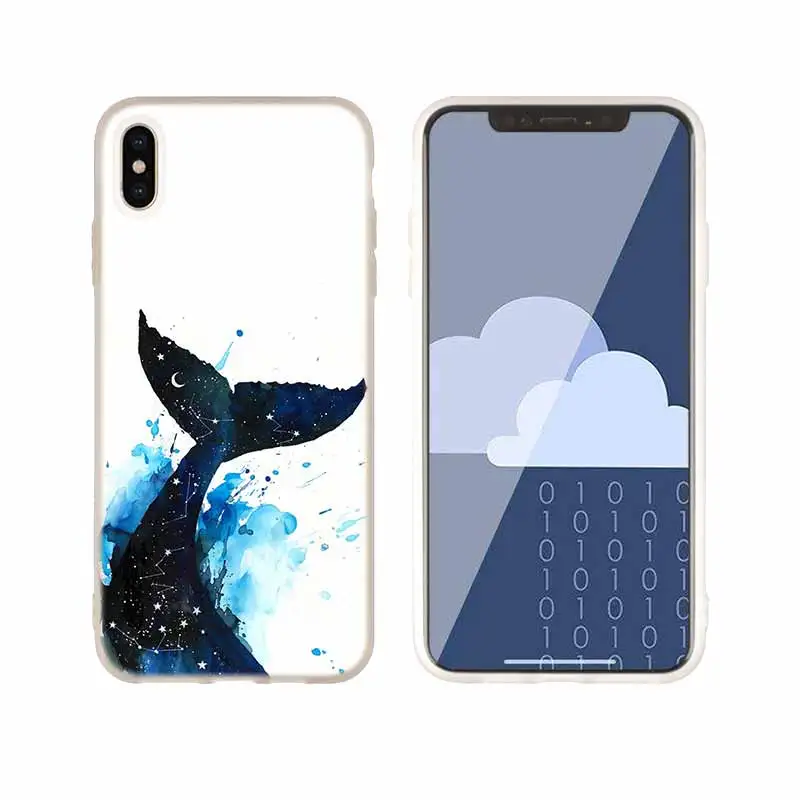 as the picture 09 Чехол для телефона s силиконовый мягкий чехол для iPhone 11 Pro X XS Max XR 6 6S 7 8 Plus 5 4S SE милый чехол с акварельным Китом аниме - Цвет: as the picture 09