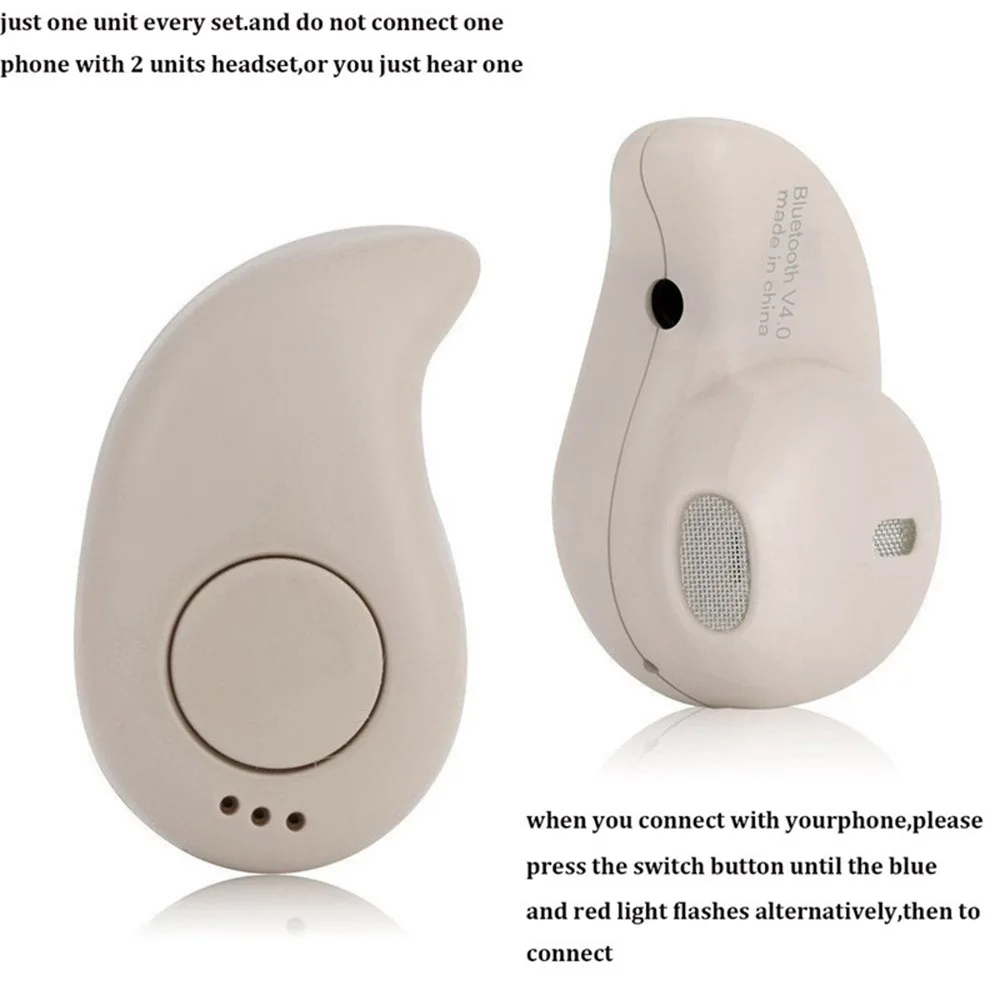 Мини беспроводные Bluetooth наушники вкладыши стерео гарнитура невидимки с