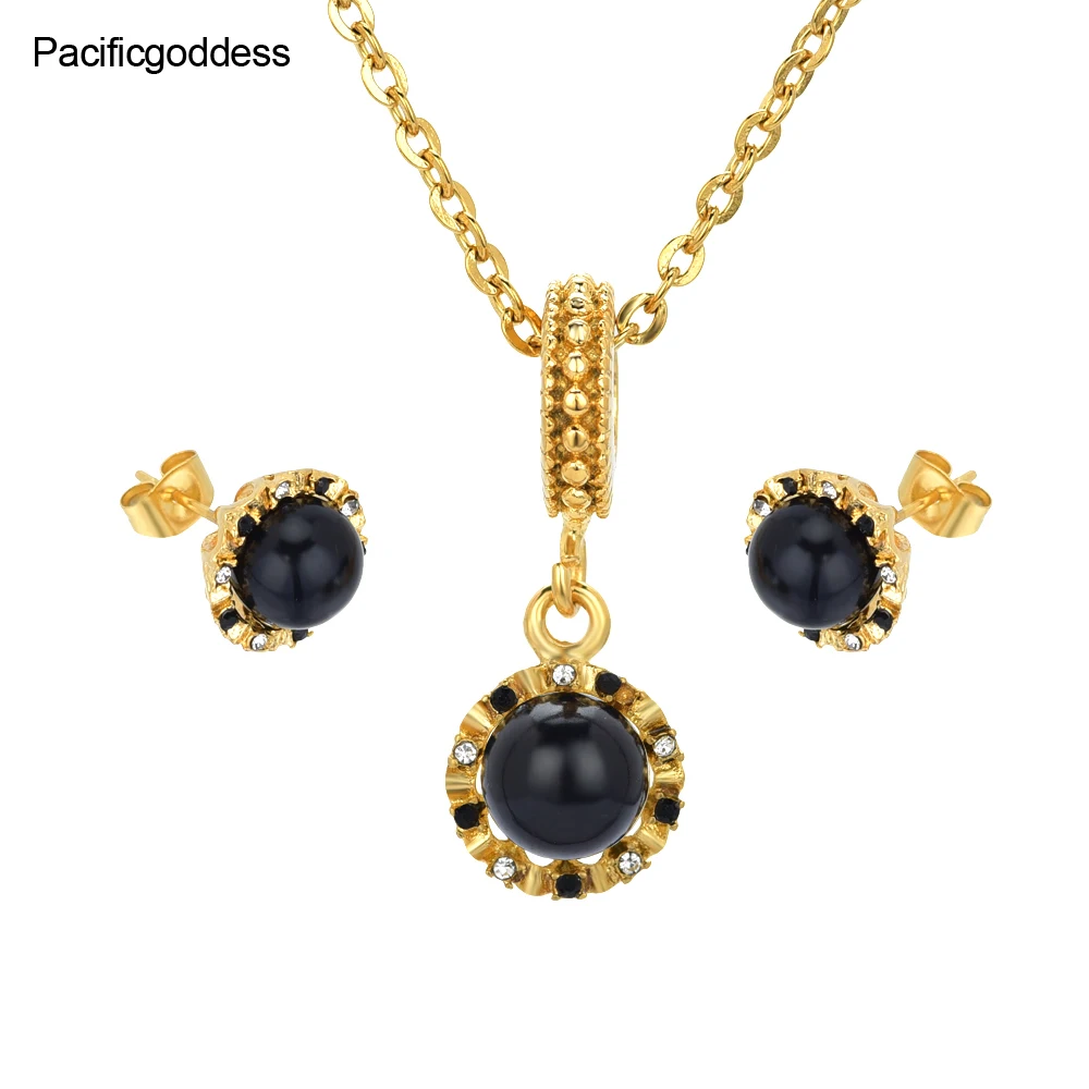 

round earrings and necklaces Jewelry set for nice women as gift