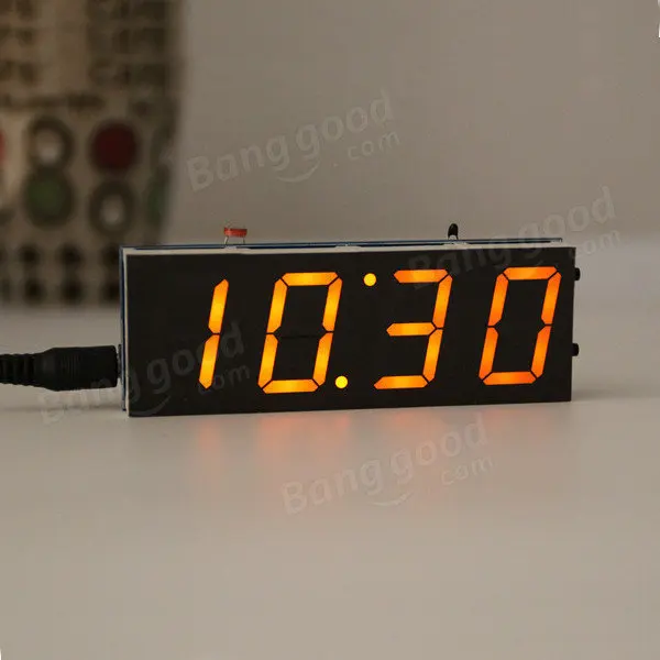 DIY набор цифровых часов светильник Промышленный контроль 1 дюйм светодиодный электронный набор 5 цветов - Цвет: Orange