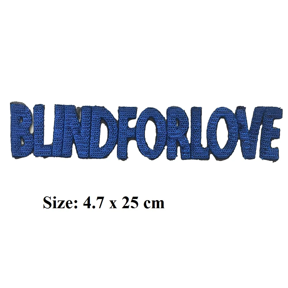 Наклейки для одежды с вышитыми полосками надписью BLIND FOR LOVE Голливуд|Заплатки| |
