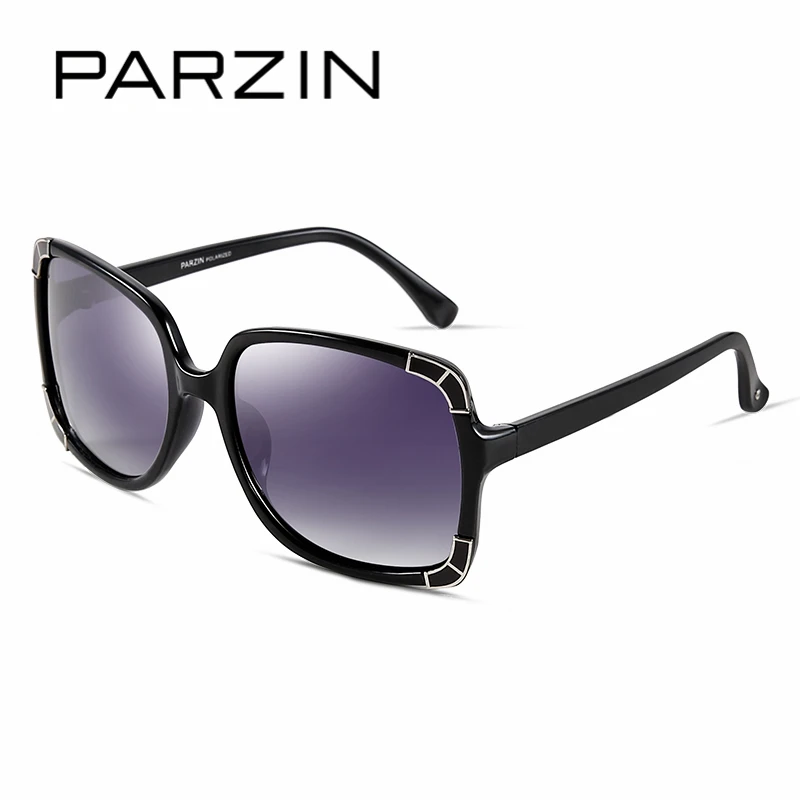 Женские поляризованные солнцезащитные очки PARZIN, бренд Elegant New Fashion Shield Защита от ультрафиолетовых лучей 400 Квадратная рамка высокого качества 9276 - Цвет линз: BRIGHT BLACK
