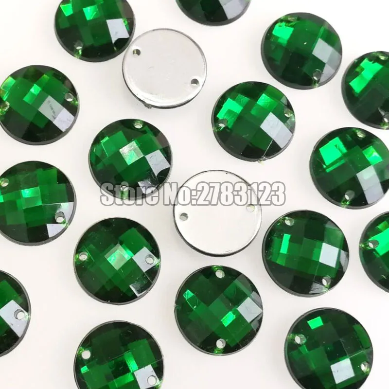Высококачественные акриловые нашивные стразы круглой формы с двумя отверстиями