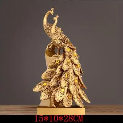 5 Украшение для дома из смолы, фигурка Феникса, ремесла, ваза павлина, Декор, чистая золотая статуя птицы, для дома, офиса, скульптура животного, орнамент - Цвет: 5