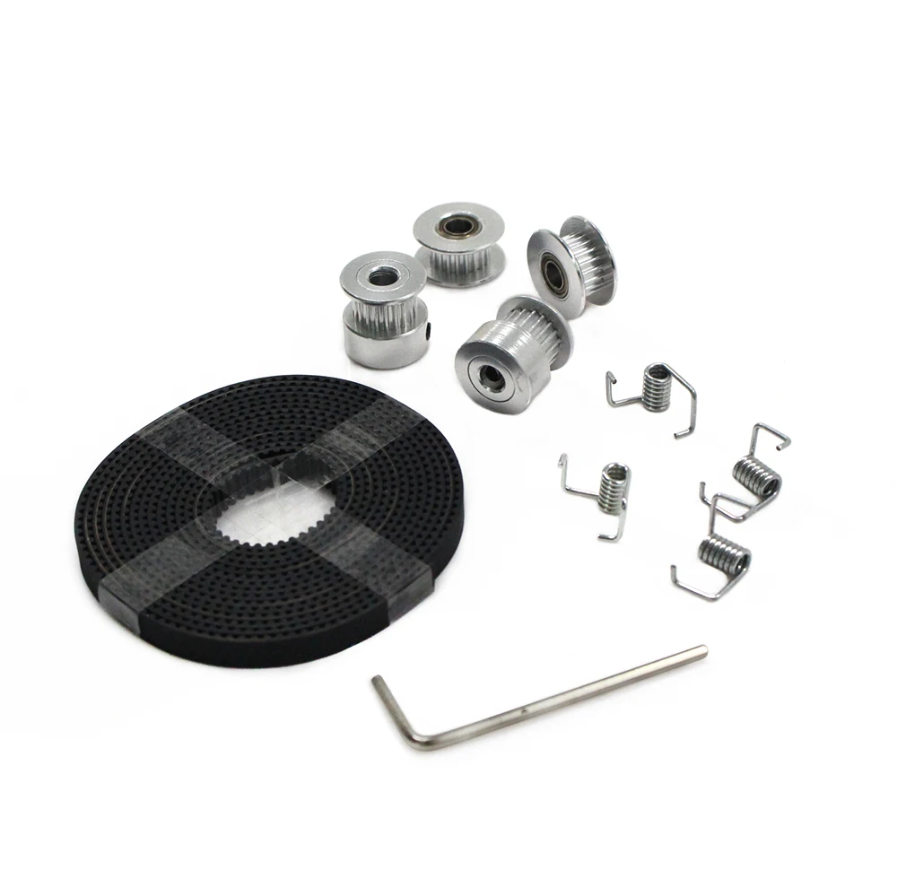

1Pcs GT2 20teeth 20 Teeth Bore 5mm/8mm Timing Alumium Pulley + 2Meters Rubber GT2-6mm Open Timing Belt Width 6mm for 3D Printer