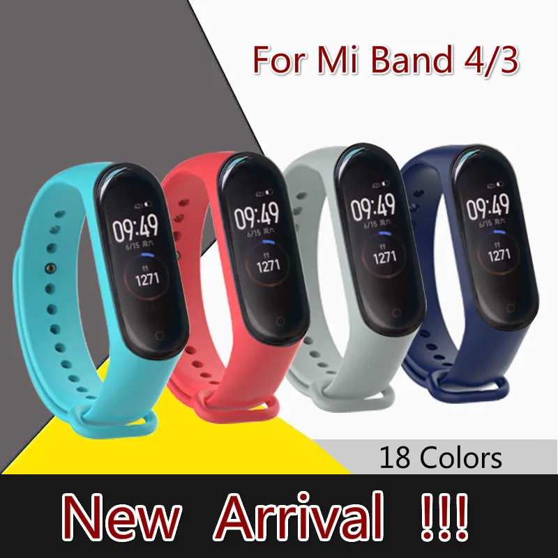 Ремешок mi Band 3 4 для Xiaomi mi Band 3 4, ремешок на запястье, силиконовый ремешок на запястье для Xiaomi mi Band 3 4, сменный ремешок, аксессуары