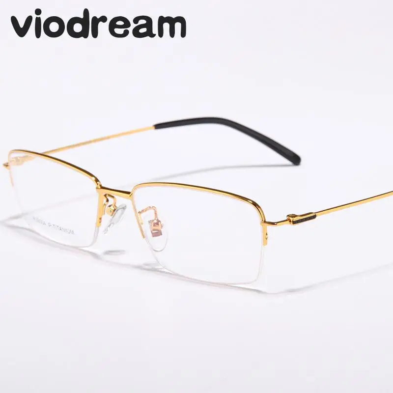 Ультралегкие деловые очки Viodream мужские полуоправы из титана для близорукости