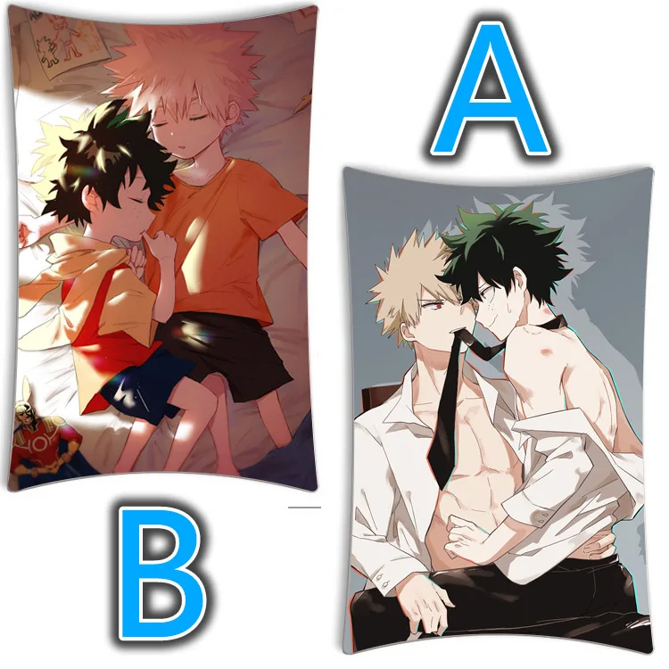 Мой герой Academy Izuku Midoriya TODOROKI SHO Bakugo сексуальный милый диван в стиле аниме Бросок Наволочка Чехол для подушки чехлы на подушки для дома 55x35 см - Цвет: Синий