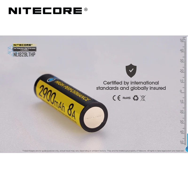 

Hot Sale Nitecore NL1829LTHP 2900mAh 8A Low Temperature High Performance Li-ion Battery for Freezing Environments