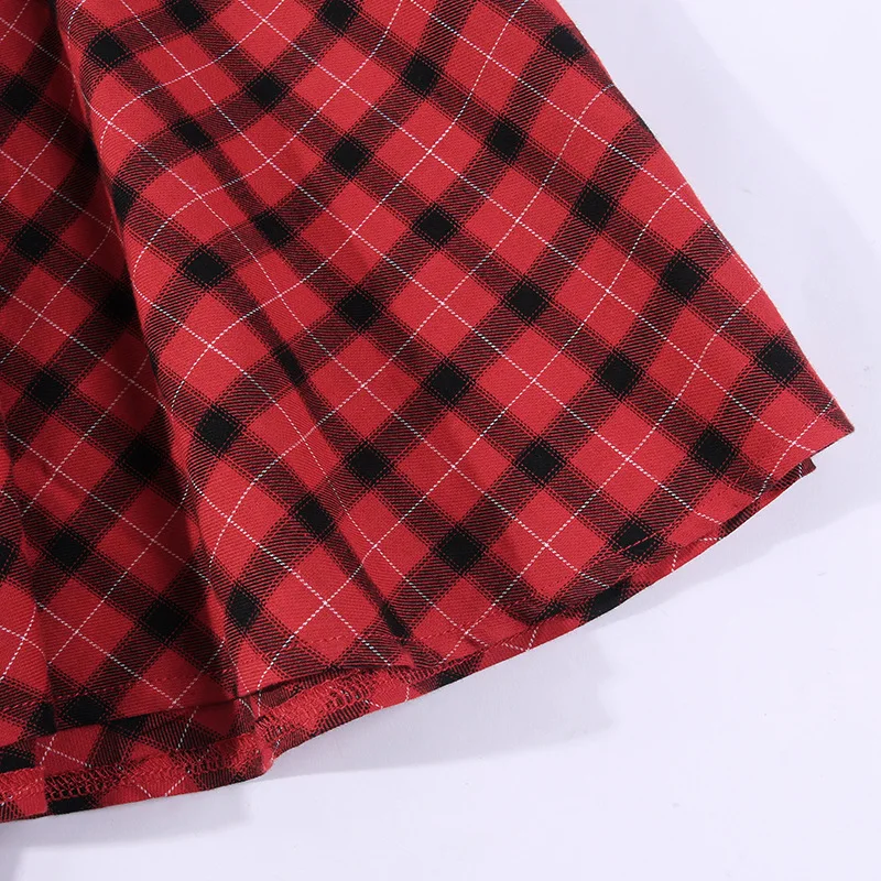 Женская мини юбка на подтяжках летняя школьная в стиле панк Харадзюку с