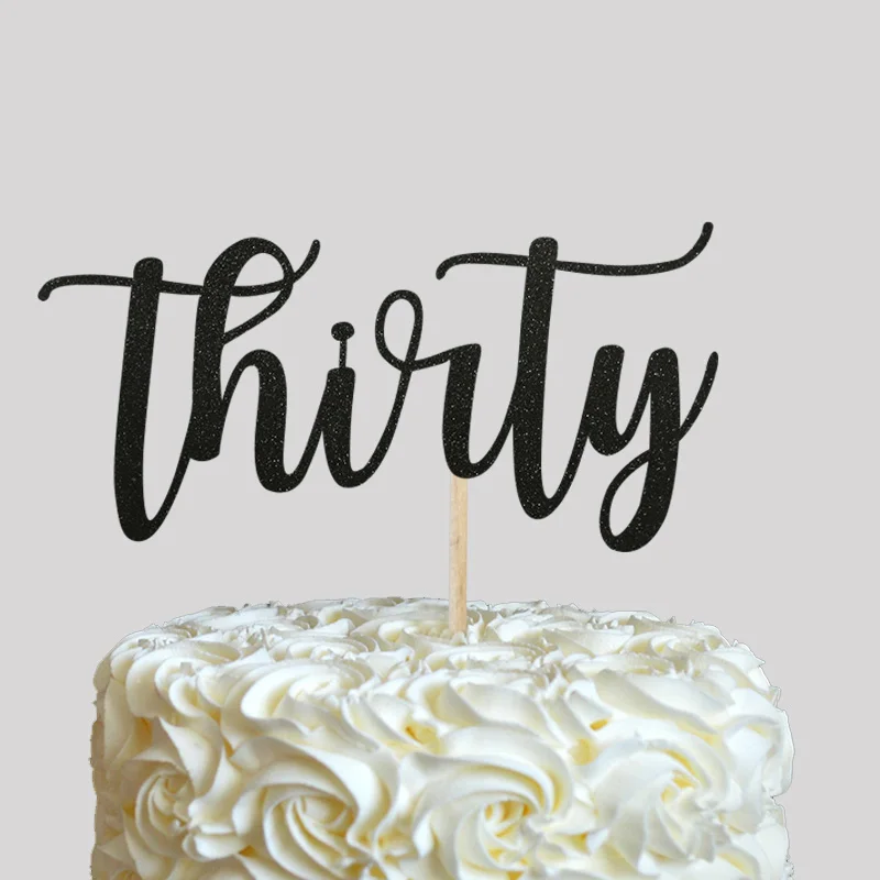 Золотой или серебряный блеск Thirty торт Топпер 30 день рождения 30 юбилейные праздничные украшения товары для украшения торта