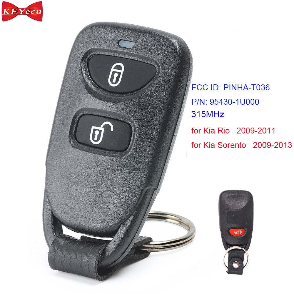 KEYECU для Kia Rio Sorento 2009 2010 2011 сменный пульт дистанционного управления автомобильный брелок 315 МГц PINHA-T036