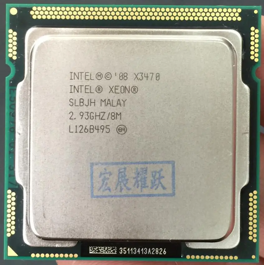 Процессор Intel Xeon X3470 четырехъядерный LGA1156 PC компьютер CPU исправно работающий серверный процессор CPU X3470
