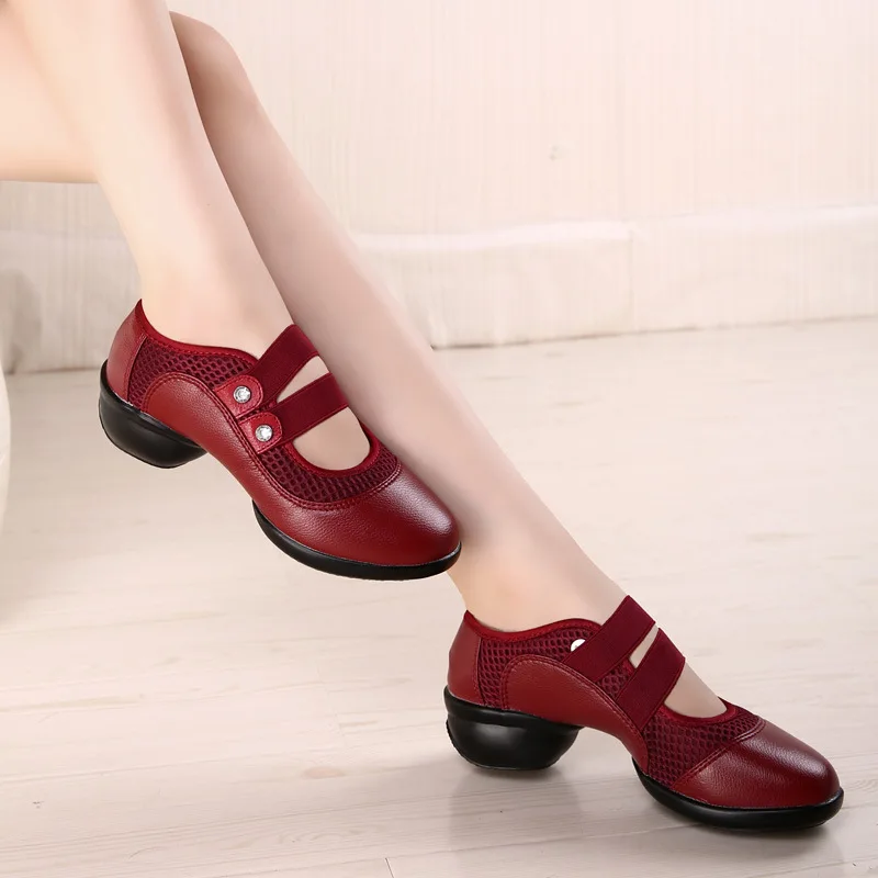 Кроссовки женские с мягкой подошвой кожаные дышащие сетчатые квадратная обувь