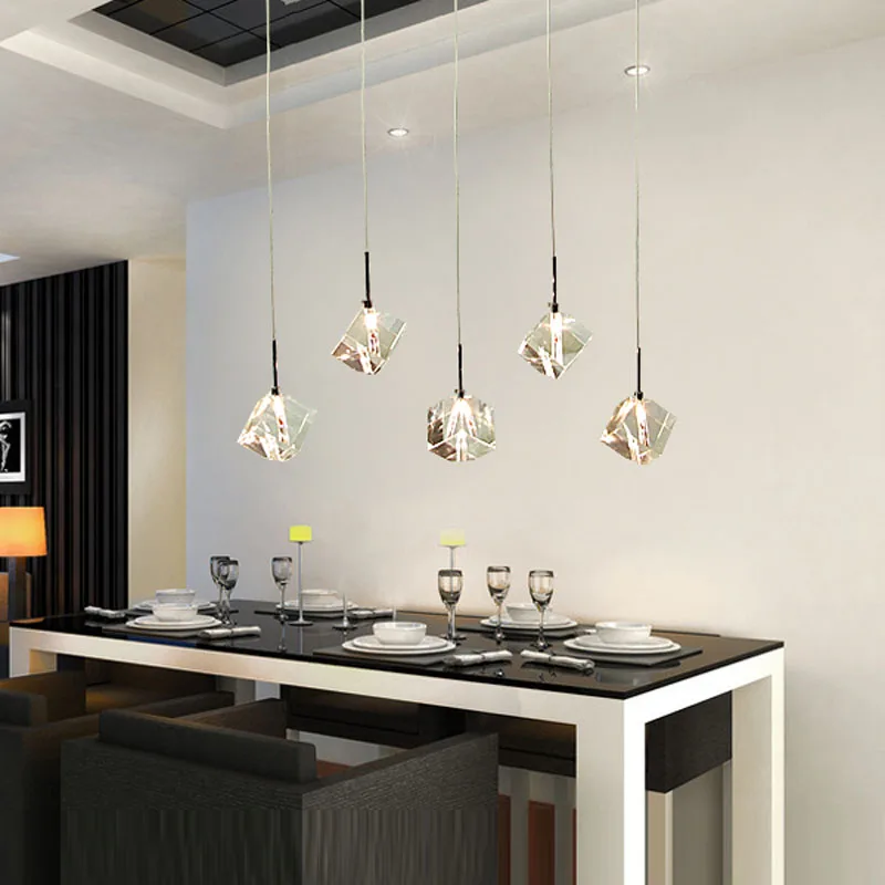 Transparent Crystal LED Dining Room Bar Pendant Light Modern Fashion Lamps For Home Living Simple Creative DHL Free | Лампы и