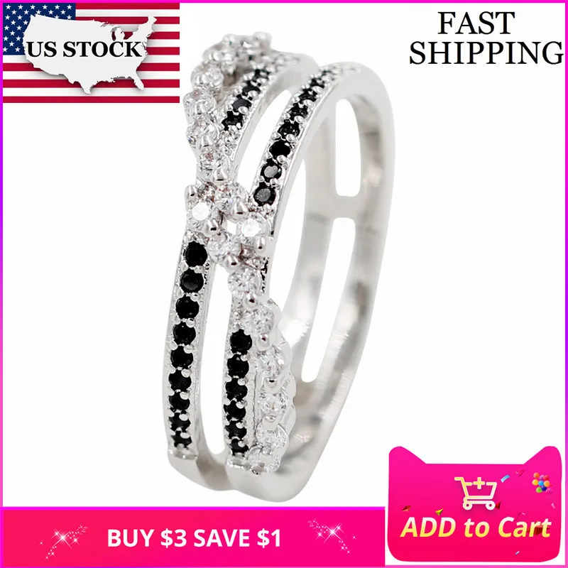 5% off uloveido подвески черное кольцо с камень кубический цирконий роскошные