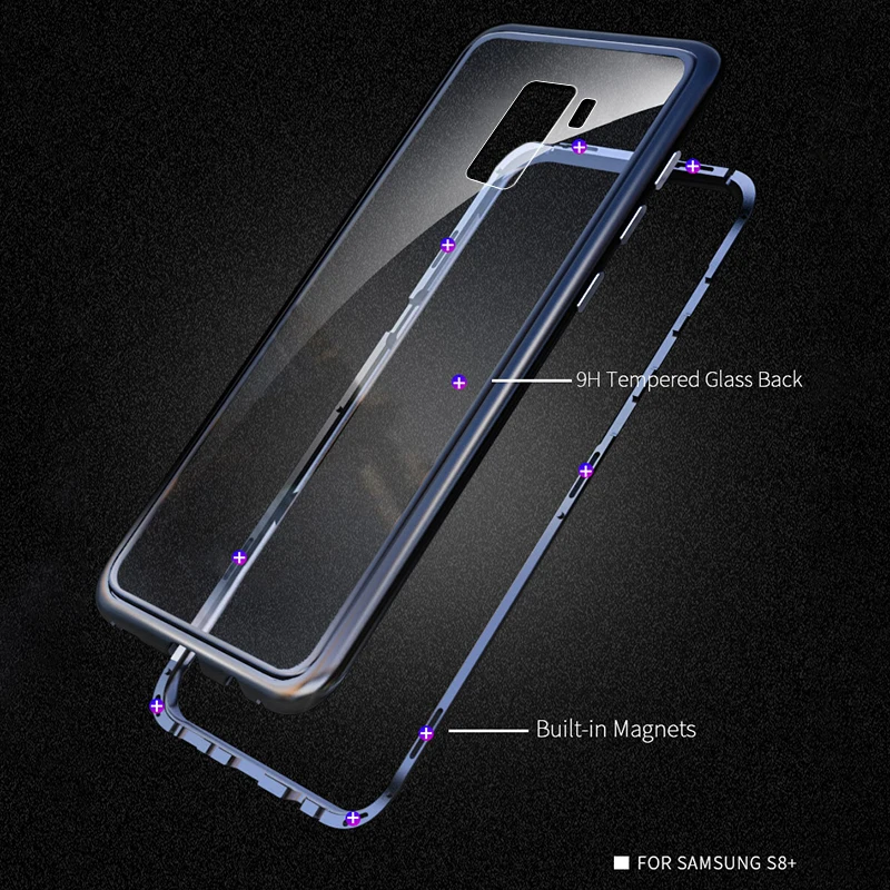 360 магнитный чехол для телефона samsung Galaxy s10 plus s10E стеклянная задняя крышка Магнитная Адсорбция sansun s8 s9 plus S 10 e Filp coque