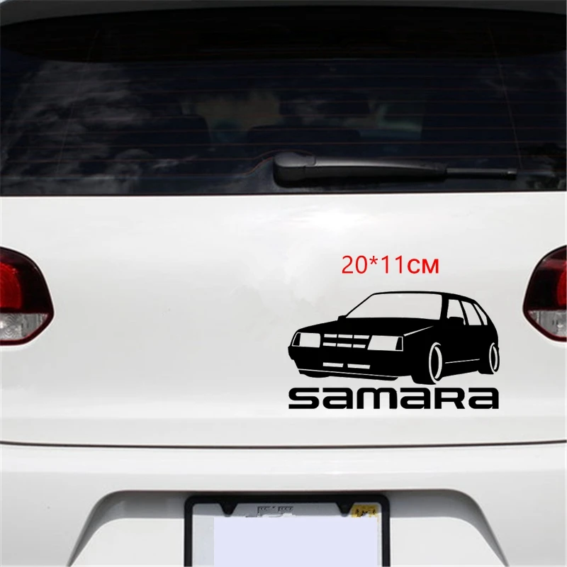 Tri Mishki HZX644 #11x20 см Samara for Lada наклейки на авто лобовое стекло виниловые