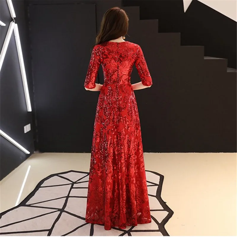 Sequined Party Gown Formal Long Evening dresses vestido de festa longo robe soiree vestidos novia abendkleider SA007 | Свадьбы и