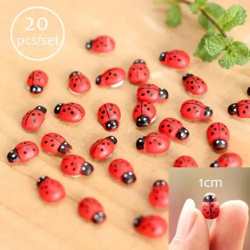 Микро пейзаж мини животные миниатюрный Сказочный Сад Miniaturas микро пейзаж из мха diy Террариум аксессуары Статуэтка для декора - Цвет: ladybug