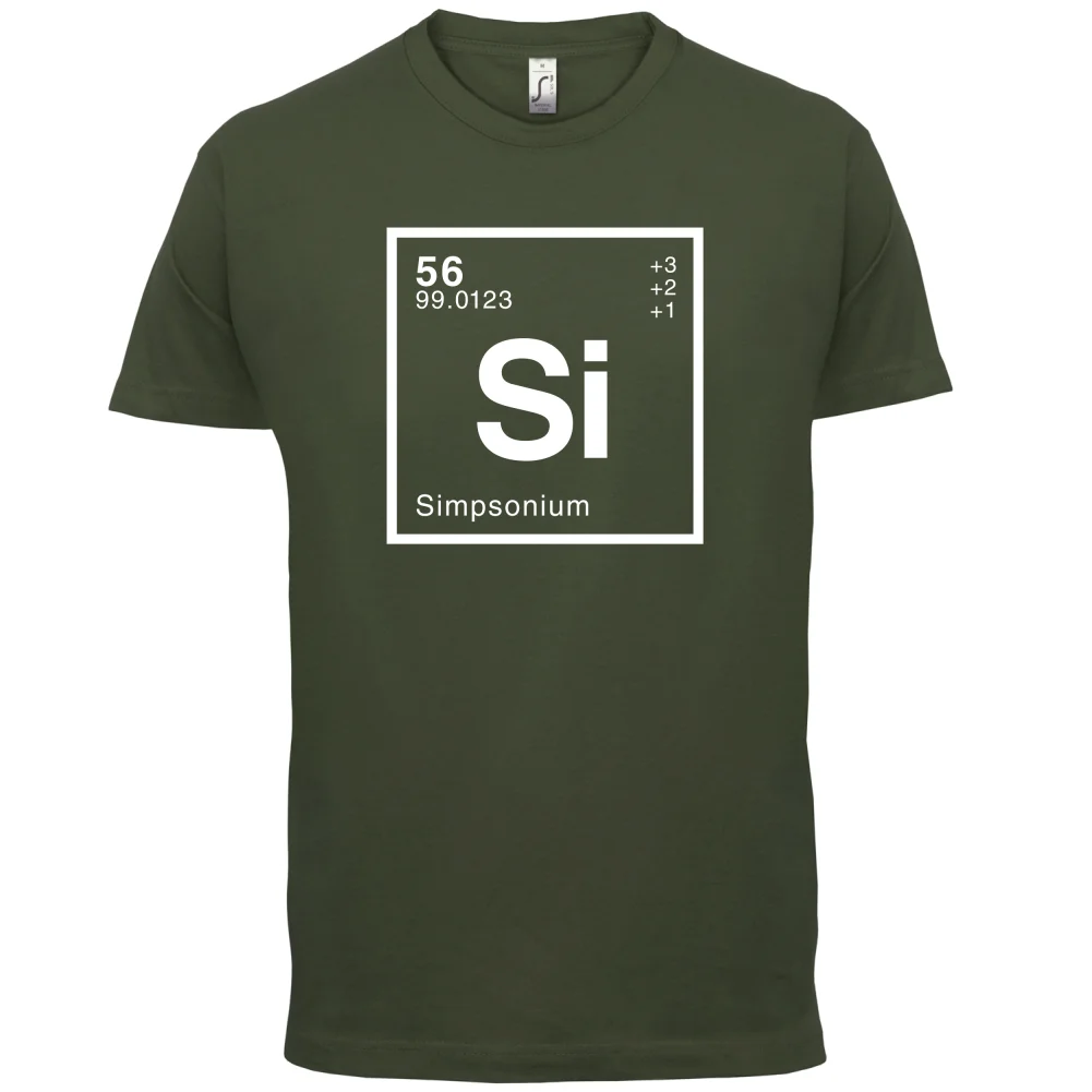 Симпсоны периодически элемент Мужская футболка Geeky/Chemistry 13 цветов Новые футболки