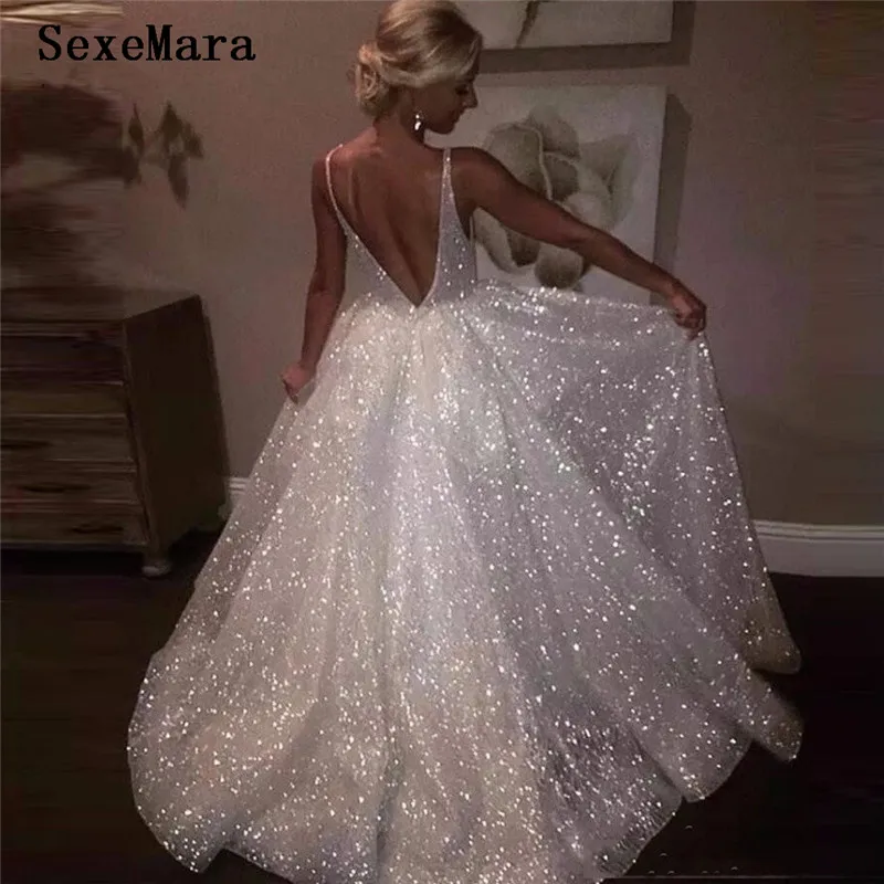 Пикантные Блестящие Свадебные платья с блестками сексуальное нижнее белье