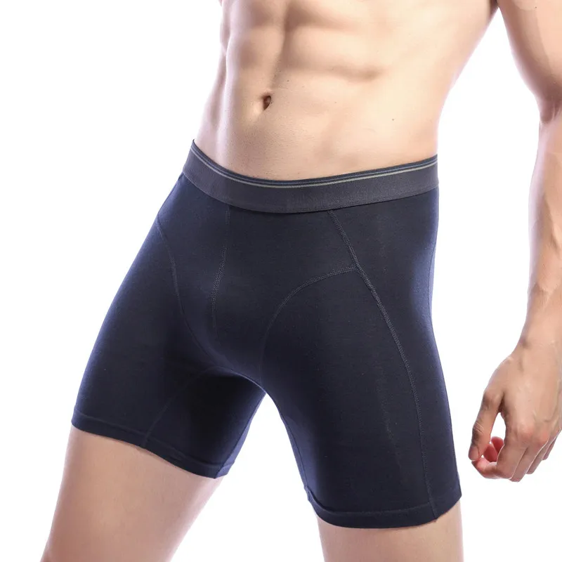Dark Blue 2494B Горячее предложение, новое качество, Брендовое мужское длинное нижнее белье, модные сексуальные мужские трусы, мужские боксеры мужские трусы, большие размеры 7XL, хлопковые шорты - Цвет: Dark Blue 2494B