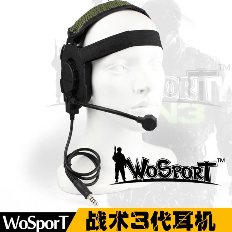WoSporT HD04 тактическая шумоподавляющая гарнитура III с микрофоном для страйкбола