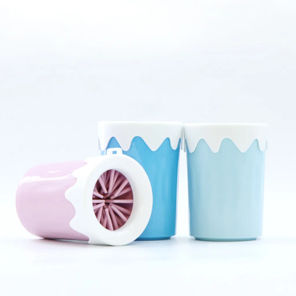 Trsnser Dog Accessories Pink New Paw Cleaner Pet Cleaning Portable Brush Cup Dogs Foot Feet Washer Bandana 19Apr25 P40 | Дом и сад