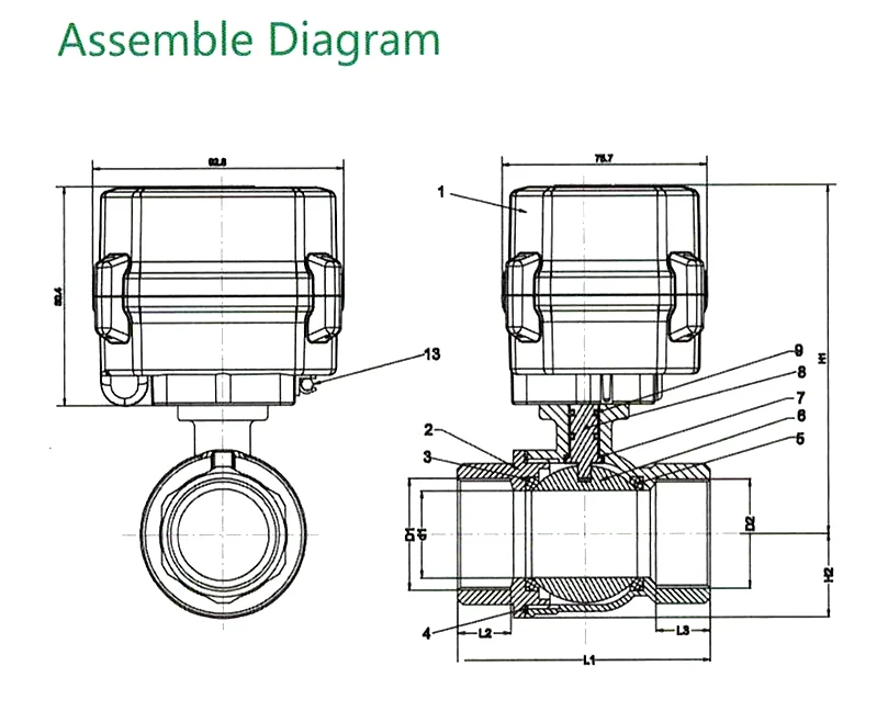 Шаровой клапан с ручным управлением DN32 DN40 DN50 G1 1/4 &quot 1/2&quot G2 &quot9 ~ 35vac/dc из