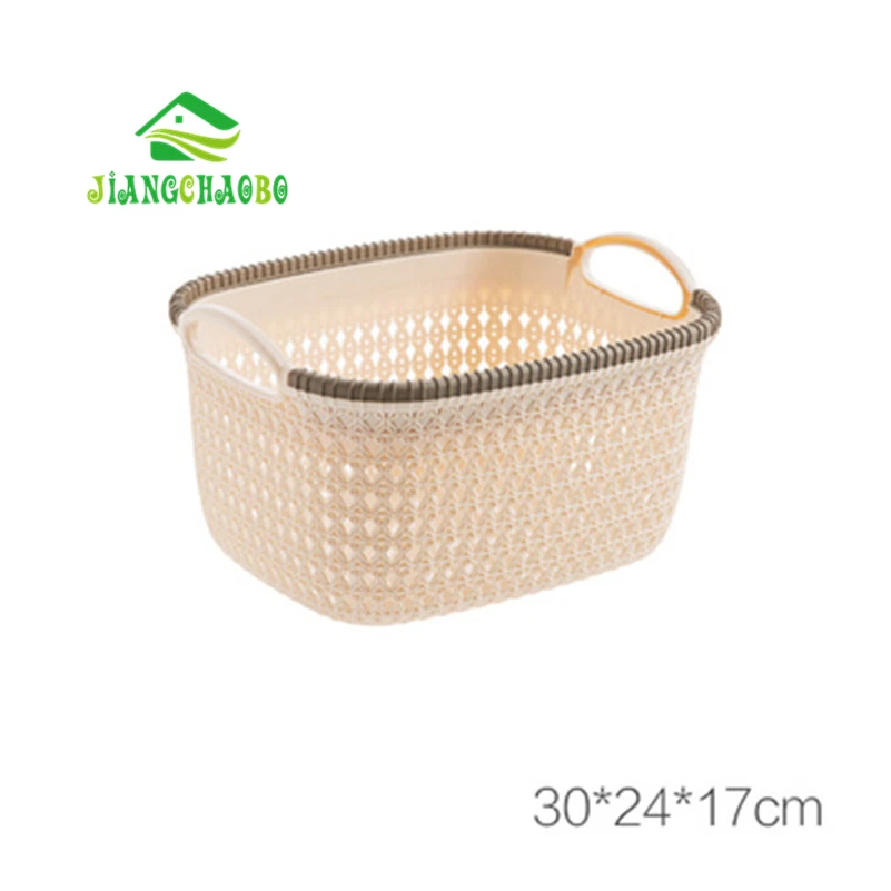 JiangChaoBo имитация ротанга пустотелая корзина для хранения Коробка для хранения еды для перекуса кухня портативная пластиковая корзина настольная корзина для хранения