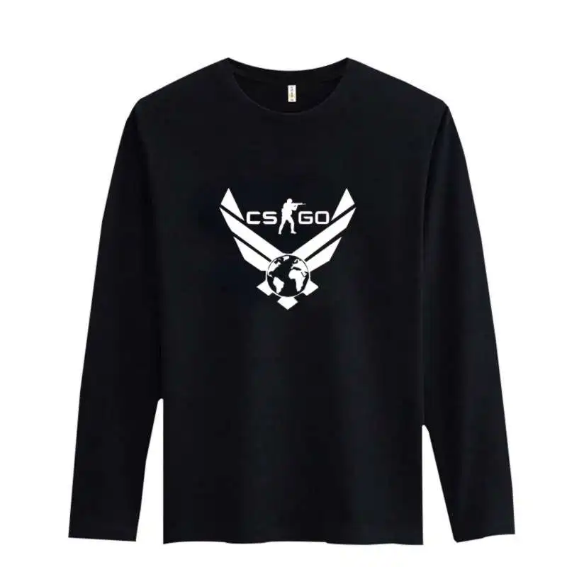 2016 Т Рубашки Мужчин Хлопка С Длинным Рукавом CS ХОДУ Мужчины Футболка с Забавными