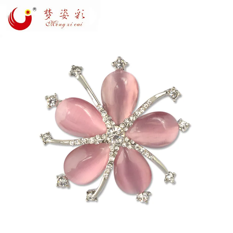 MZC милые розовые опаловые вишневые броши заколки с кристаллами в виде цветов