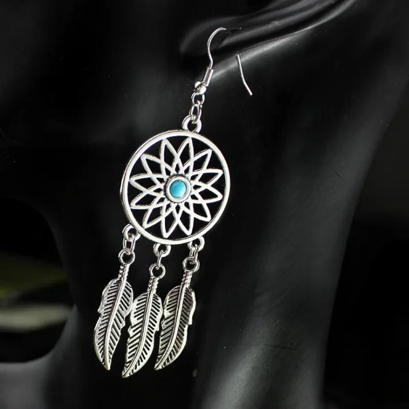 Длинные серьги подвески в виде Ловца снов 84x26 мм|long drop earrings|long earringsearrings antique |